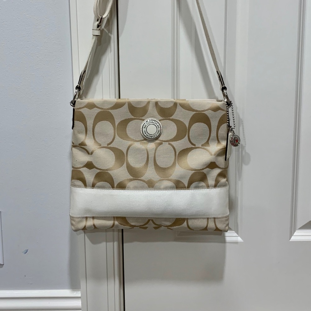 Coach Signature Stripe File Crossbody Shoulder Bag